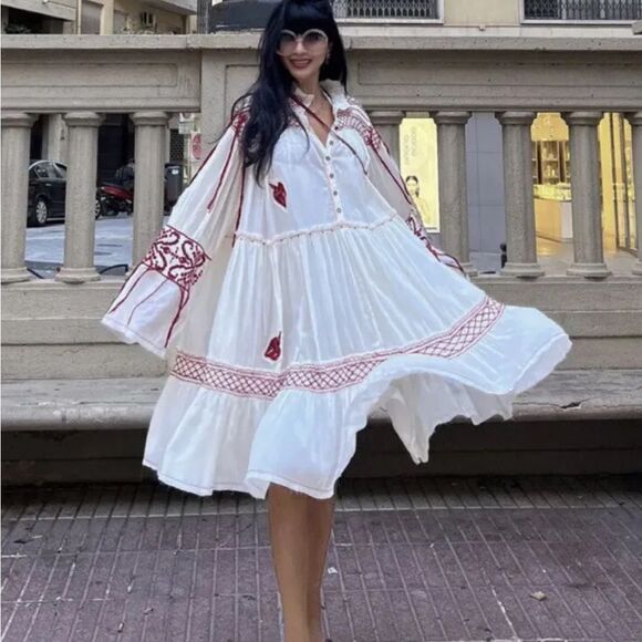 ZARA White Embroidered Dress “Limited Edition” - Picture 8 of 16